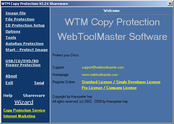 WTM Copy Protection / CD Protect Screenshot